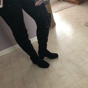 Black thigh high boots